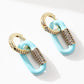 Simple Women's Popular Earrings with Dripped Oil and Diamond Geometric Earrings