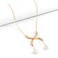 Simple Stitching Semicircle Pendant Necklace Female Creative Cold Style Chain Imitation Pearl Necklace