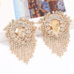 Exaggerated Style Alloy Diamond Rhinestone Water Drop-Shaped Glass Drill Tassel Earrings Female Super Flash Dinner Claw Chain Earrings