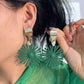 Solid Flower Exaggerated Earrings