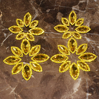 New Exaggerated Rhinestone Earrings Fashionable And Luxurious High-Grade Flower Shaped Rhinestone Shiny Earrings