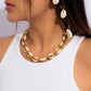 Simple Adjustable Necklace Personality Creative Gold-Plated Shell Single-Layer Necklace For Women