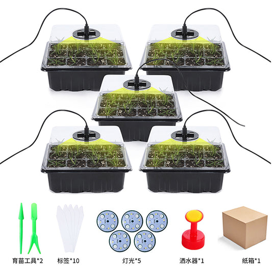 New 6/12 Hole Breathable Light Seedling Box Three Piece Gardening Vegetable Maintenance Seedling Cover Plant Grow Faster