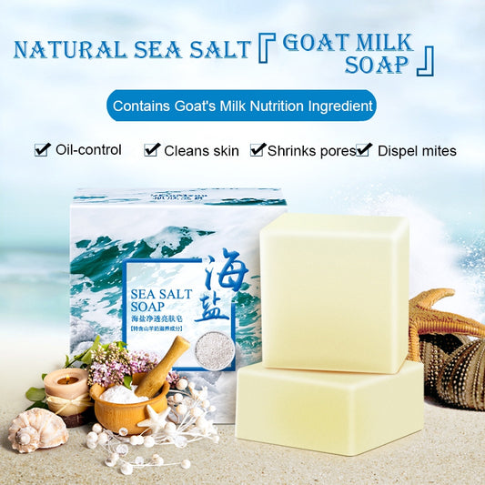 Sea Salt Soap Natural Advanced Wash Skin Whitening Soap Face Wash Hair Care Bath Acarus killing Skin Care Moisturizing Soap