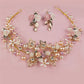 Luxury Pink Gold Pearl Bridal Crowns Handmade Tiara Bride Headband Crystal Wedding Diadem Queen Crown Wedding Hair Accessories