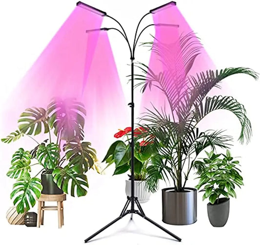 4 Kopf LED Pflanzen lampe wachsen Licht Pflanzen licht Voll spektrum Timer für Blumen Pflanzen licht Voll spektrum Timer für Blumen