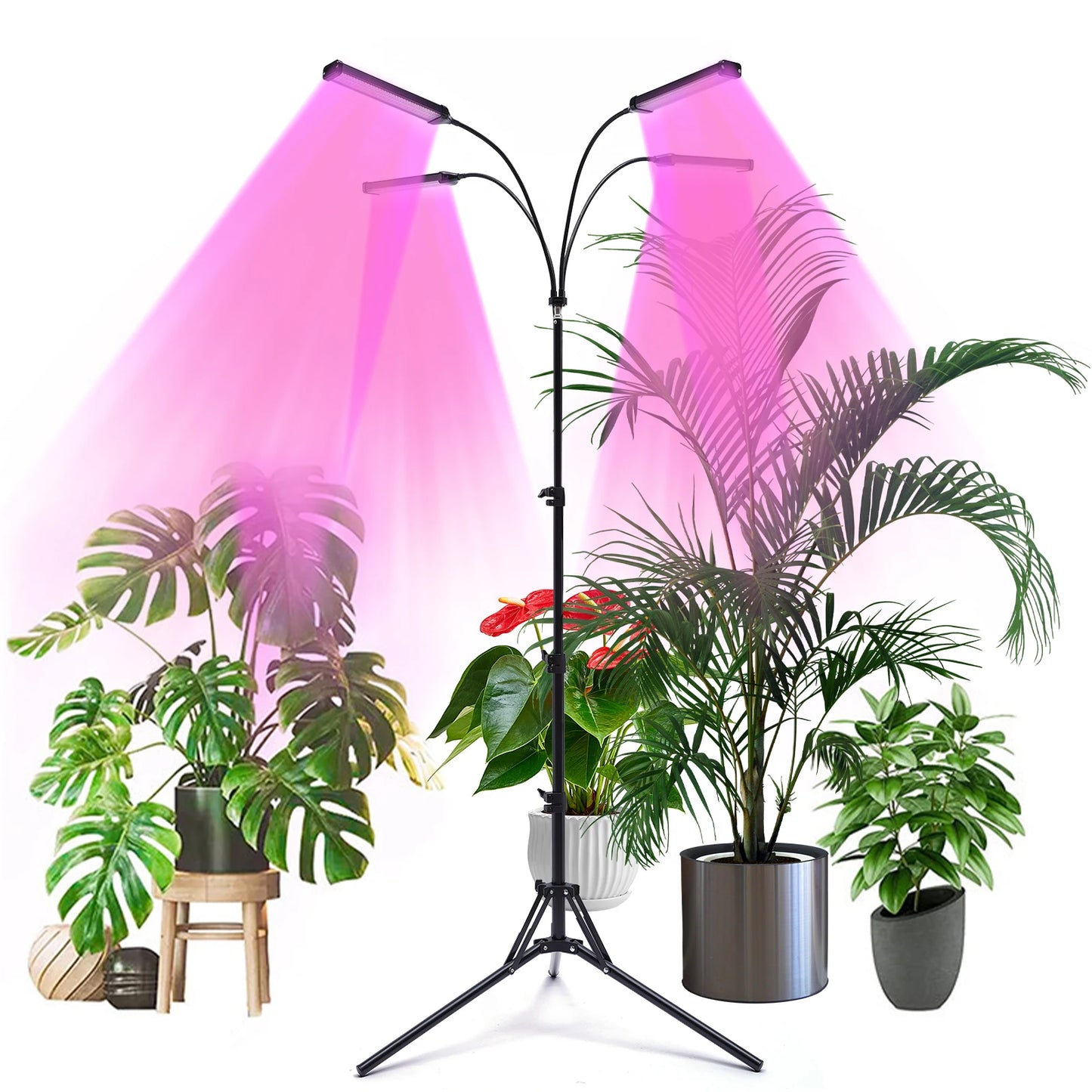 4 Kopf LED Pflanzen lampe wachsen Licht Pflanzen licht Voll spektrum Timer für Blumen Pflanzen licht Voll spektrum Timer für Blumen