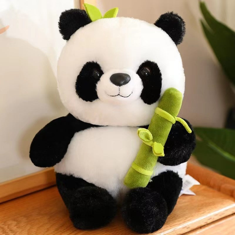 Bamboo tube panda Stuffed toy cute pillow hug bamboo doll simulation panda doll birthday gift