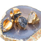 Irregular natural crystal cluster ring with crystal raw stone edge inlaid with natural stone gold-plated exaggerated jewelry