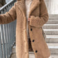 Popular women's fur long sleeved lapel women's fur top long jacket