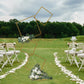 6,27 Fuß hoher quadratischer Säulen blumen ständer aus Metall, goldener Bogenst änder mit 4-stufiger Herzstück girlande für Hochzeit, Verlobung, Veranstaltung