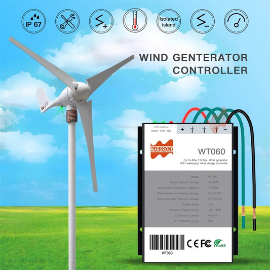 600w 12v 24v auto ip67 windkraft anlage generator lade entladung regler windmühle brems regler für 400w 600w wind generator