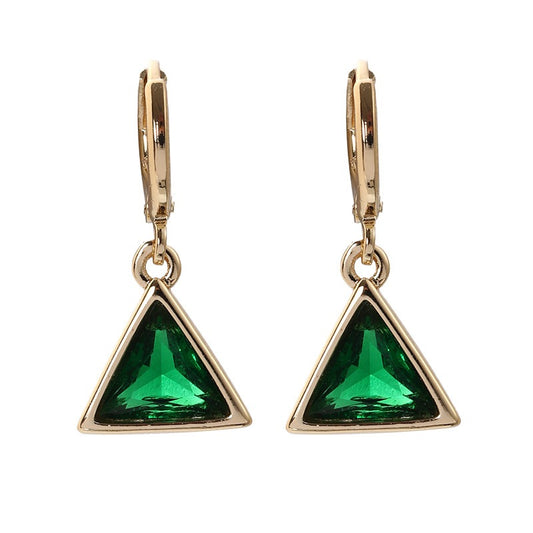 Fashion full diamond geometric triangle earrings for women
