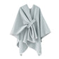 Autumn and winter solid color fashionable imitation cashmere shawl plain color split open cape