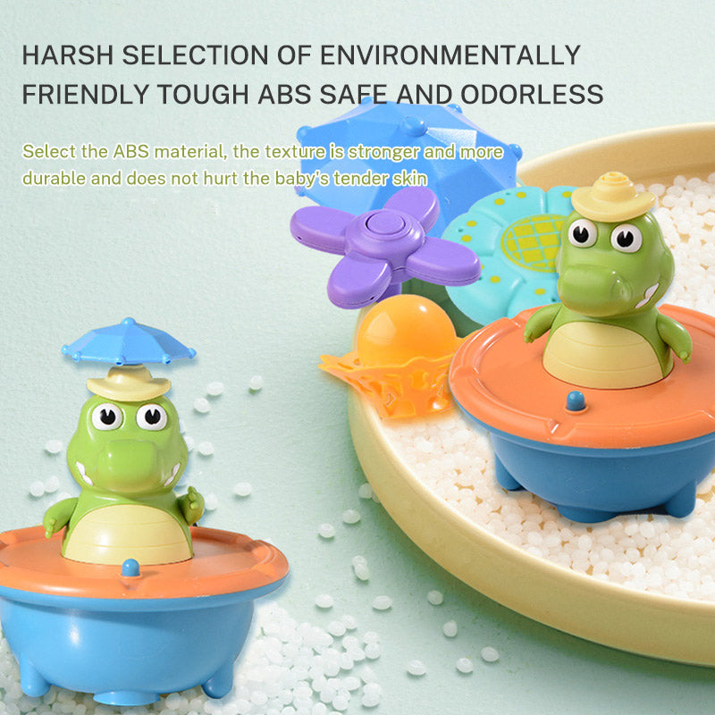 New Water Spray Crocodile Toy Baby Shower Bathroom Toy Baby Shower with Light Rotating Sprinkler