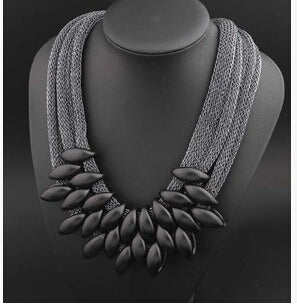 Fashion clavicle chain multi-layer woven fringe women's necklace accessories