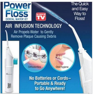 Portable Power Floss Dental Water Jet Tooth Pick No Batteries Dental Cleaning Whitening Cleaner Kit