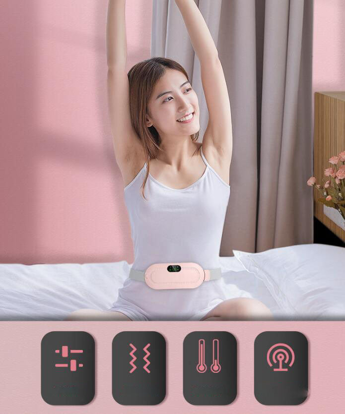 Waist Massager Warm Palace Belt Electric Heating Uterus Acupoints Vibrating Massage Relieve Menstrual Pain Portable USB Charging