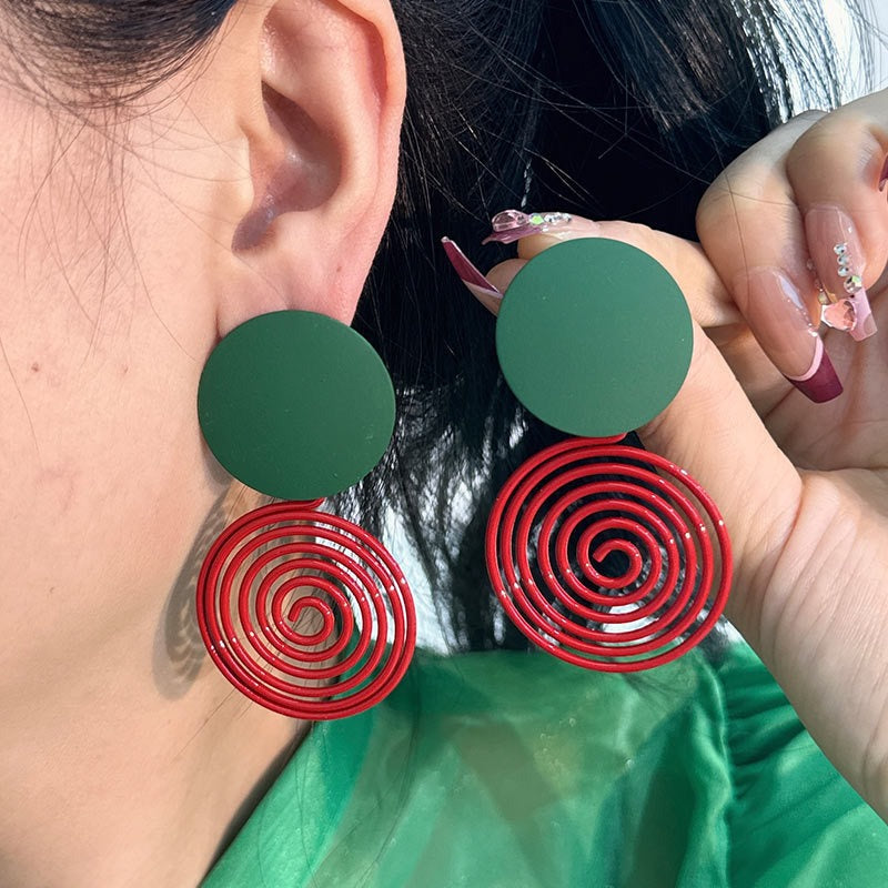 Solid color mosquito coil earrings