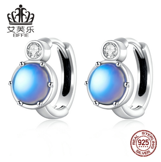 Original Sterling Silver S925 Simple Symphony Ear Buckles Round Zircon Small and Exquisite Earrings Stud Earrings