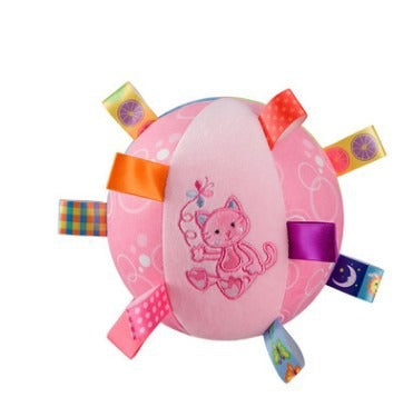 Super Soft Baby Hand Grab Ball Plush Bell Comfort Ball Label Cloth Ball Toy Lathe Pendant