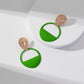Fashion Green Women's Hollow Round Exaggerated Earrings