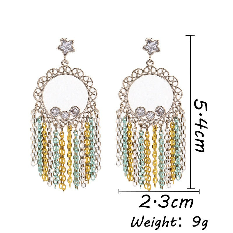 Fashionable tassel girl earrings chain earrings