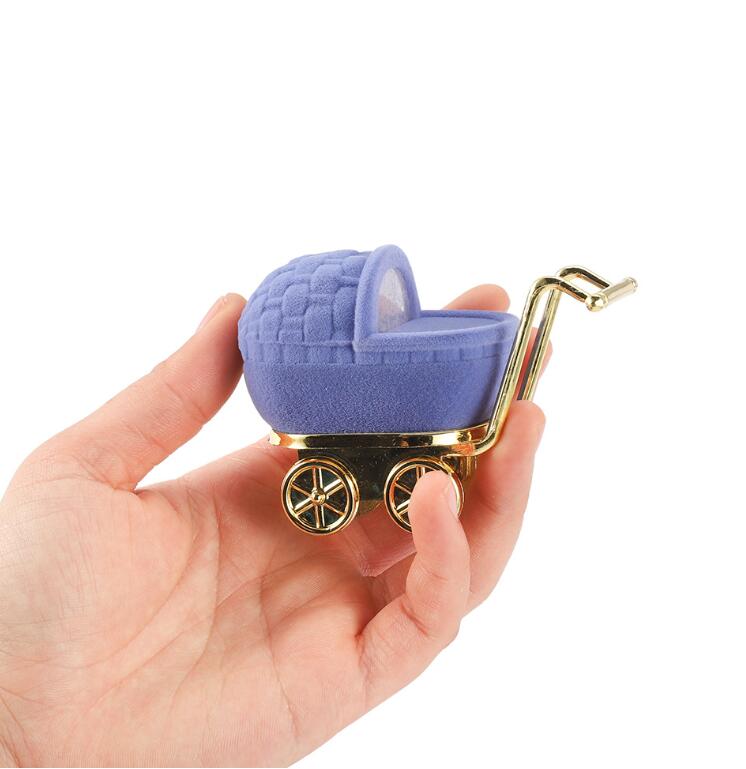 Baby carriage Velvet Jewelry Box stroller Wedding Ring Box Gift Box Holder Case for Earrings Necklaces Bracelets Display