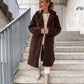 Popular women's fur long sleeved lapel women's fur top long jacket