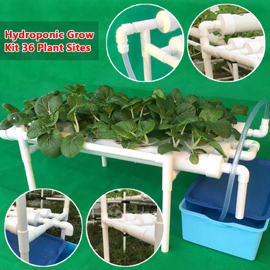 Hydro ponic Grow Kit 36 Pflanzenst andorte 1 Schicht Pflanzen gemüse Werkzeug spart Wasser PVC Hydro ponic System Grow Set