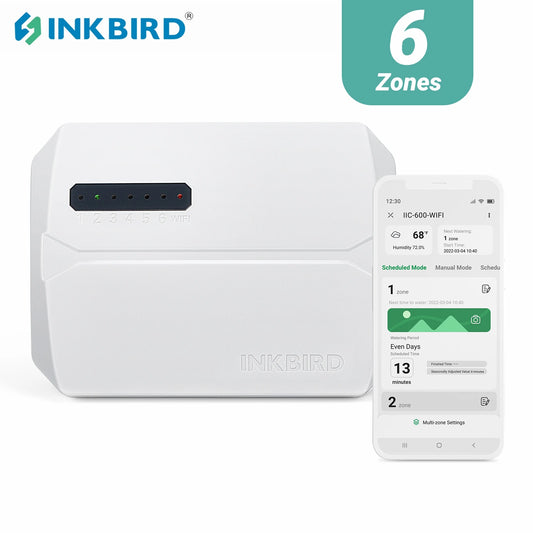 Inkbird Wifi Smart Sprinkler Controller programmier bares System 6 Zonen Digital LCD Bewässerungs timer Bewässerungs monitor kostenlose App