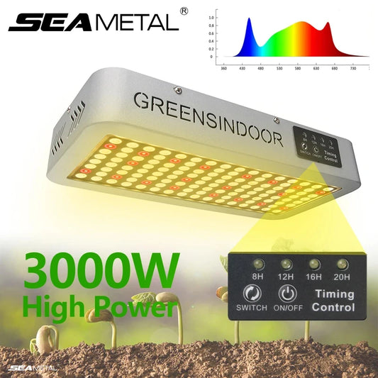 Seametal 3000w LED wachsen Licht Voll spektrum Zimmer pflanzen wachsen Licht Zelt 8h/12h/16h/20h Timer Auto Ein/Aus Phyto Wachstums lampe