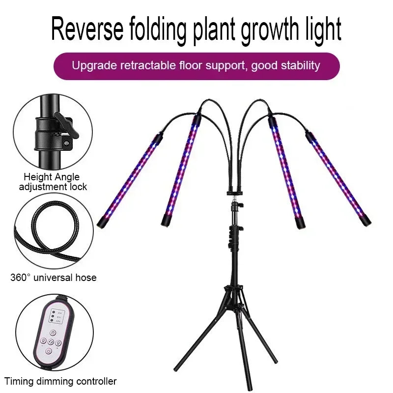 Wachsen Lichter für Zimmer pflanzen Voll spektrum LED wachsen Licht mit Ständer 3/9/12h Timing einstellbare Stand Pflanze Licht mit Timer